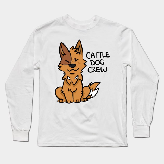 Red Cattle Dog Crew Long Sleeve T-Shirt by niknikando